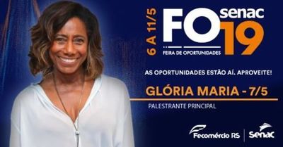 Glória Maria fala sobre mudanças e desafios em evento do Senac-RS Glória Maria fala sobre mudanças e desafios em evento do Senac-RS
