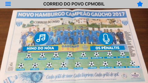 CP homenageia EC Novo Hamburgo com pôster com realidade aumentada CP homenageia EC Novo Hamburgo com pôster com realidade aumentada