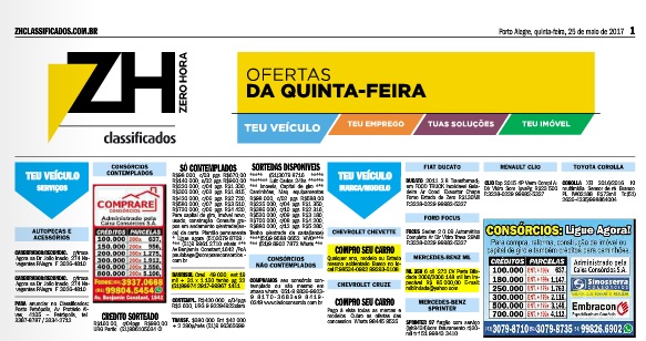 ZH Classificados não tem mais conteúdo editorial ZH Classificados não tem mais conteúdo editorial