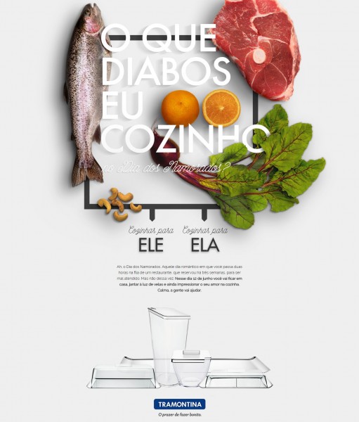 Com humor, Tramontina sugere receitas para o Dia dos Namorados Com humor, Tramontina sugere receitas para o Dia dos Namorados