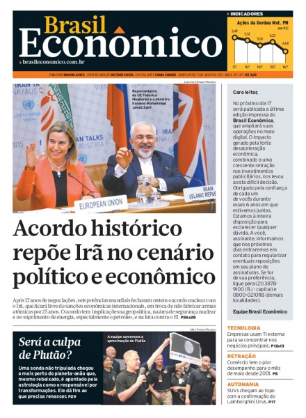 Brasil Econômico passa a ser editado online Brasil Econômico passa a ser editado online