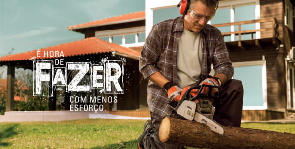 Linha de motosserras da Stihl é apresentada em campanha da Escala Linha de motosserras da Stihl é apresentada em campanha da Escala