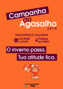 Campanha do Agasalho da Câmara termina amanhã Campanha do Agasalho da Câmara termina amanhã