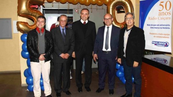 Da esquerda para direita: Cesar Manoel, Wanderley Ruivo, Alexandre Gadret, Paulo Josu e vereador Paulinho da Farmcia | Crdito: Jackson Ciceri/O Sul