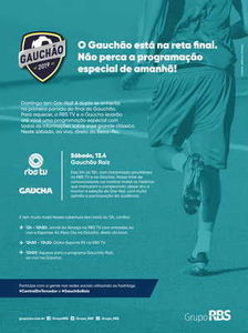 RBS TV e Gaúcha preparam programa simultâneo para valorizar o Gauchão RBS TV e Gaúcha preparam programa simultâneo para valorizar o Gauchão